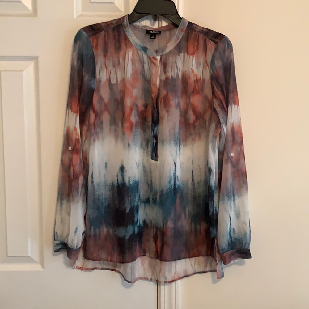 A.N.A. Sheer Multicolored Blouse Size M